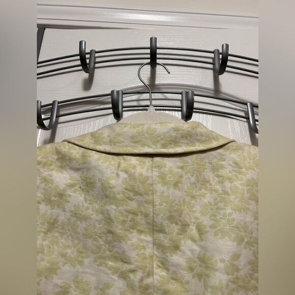 Isabel & Nina lime Green & Ivory Brocade Jacket floral blazer Womens 14 preppy - Picture 12 of 16